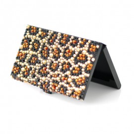 Leopard Bling Swarovski Crystal Business Card Case - Black