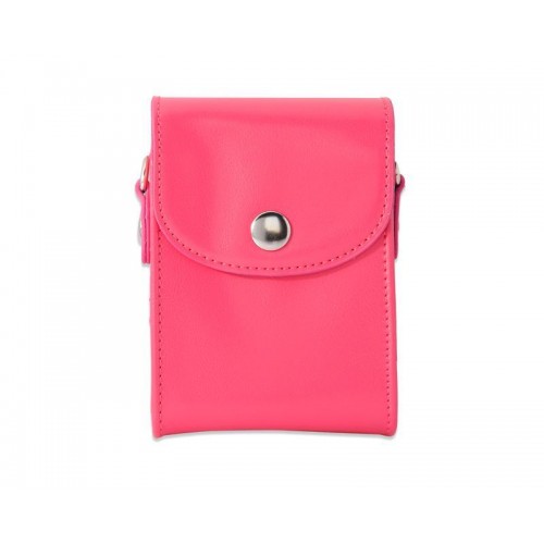 Simple PU Leather Shoulder Bag for Mirrorless Camera - Magenta