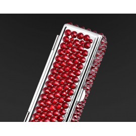 Classic Bling Swarovski Crystal Lipstick Case With Mirror - Red